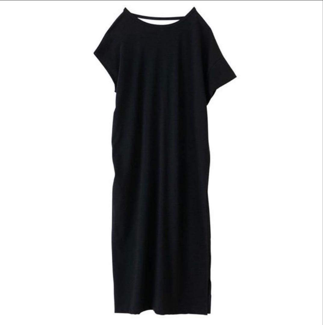 極美品✨SEA バックオープンドレス ブラック